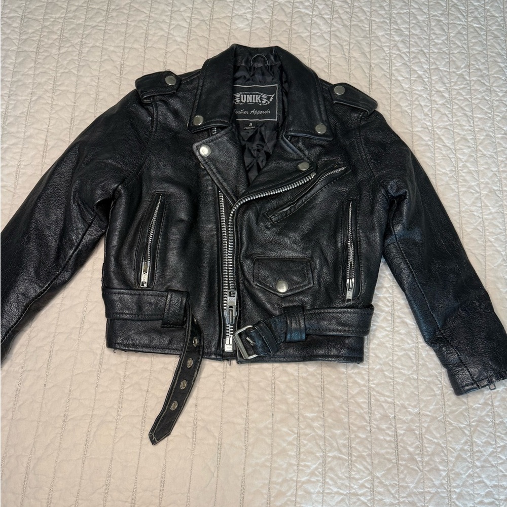 Unik Black Leather Motorcycle Jacket